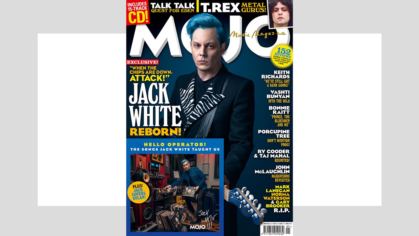 MOJO 342, with blue-haired Jack White on the cover